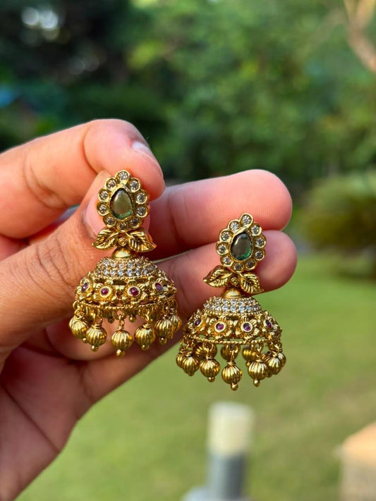 J0219 Green Small Size jhumka