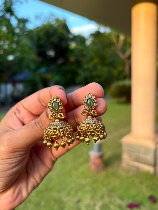 J0219 Green Small Size jhumka