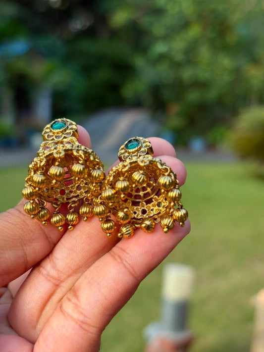 J0219 Green Small Size jhumka