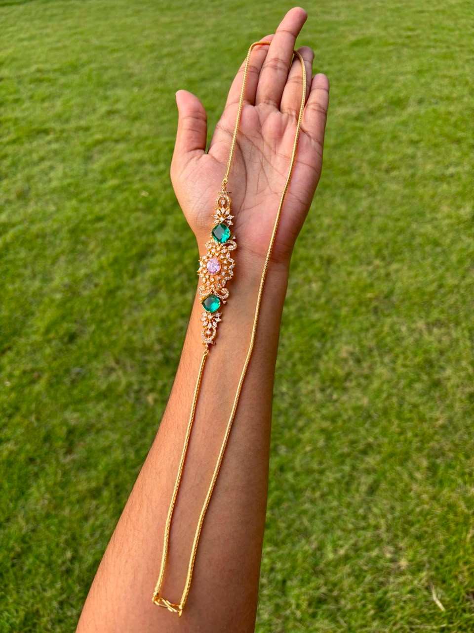 C029 Stone Floral Mogappu Chain 30 inches