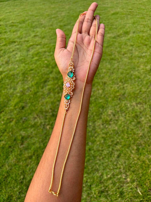 C029 Stone Floral Mogappu Chain 30 inches