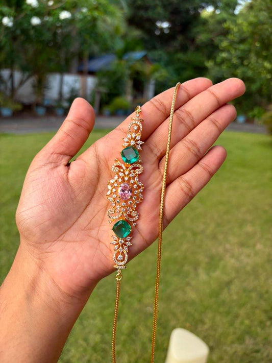 C029 Stone Floral Mogappu Chain 30 inches