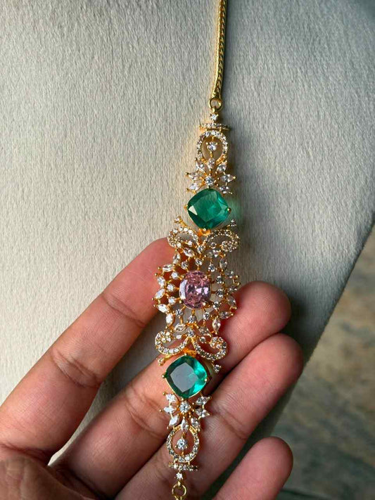 C029 Stone Floral Mogappu Chain 30 inches