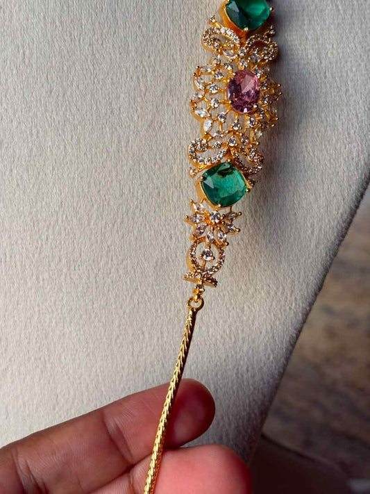 C029 Stone Floral Mogappu Chain 30 inches