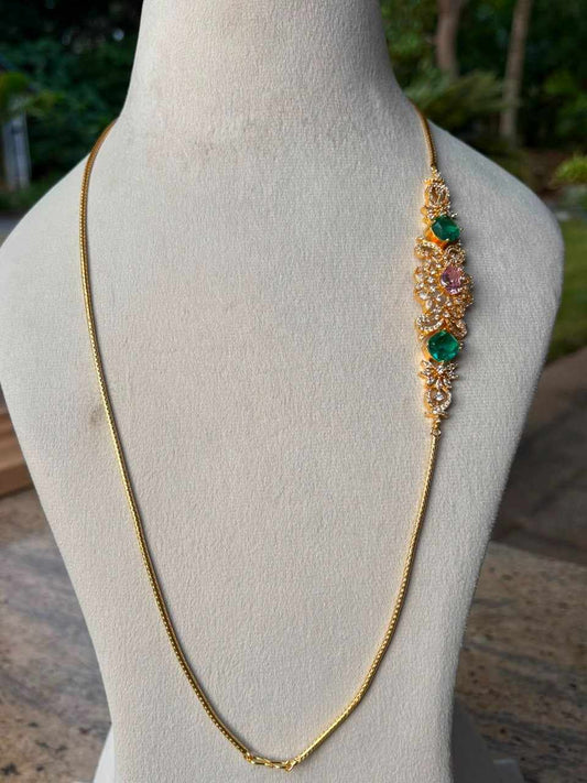 C029 Stone Floral Mogappu Chain 30 inches