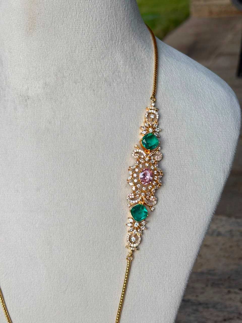 C029 Stone Floral Mogappu Chain 30 inches