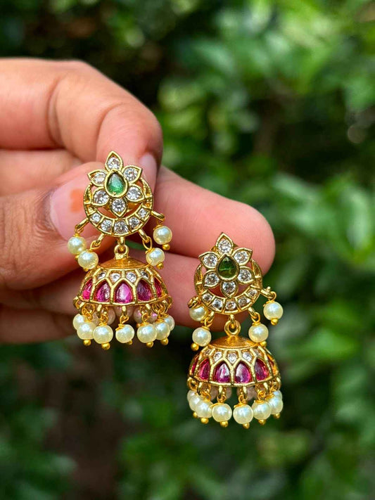 Small size Kemp Stone Jhumka J0011-CO29