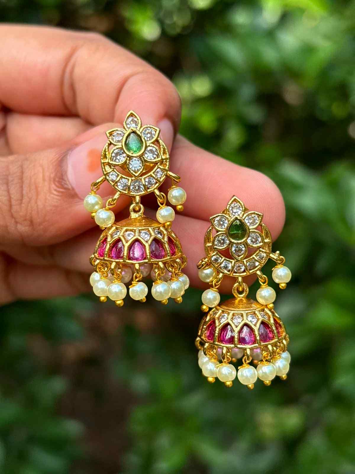 Small size Kemp Stone Jhumka J0011-CO29