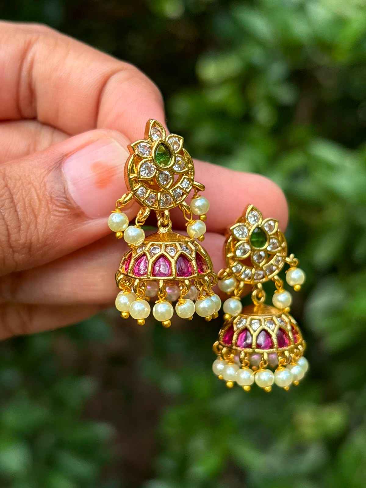 Small size Kemp Stone Jhumka J0011-CO29