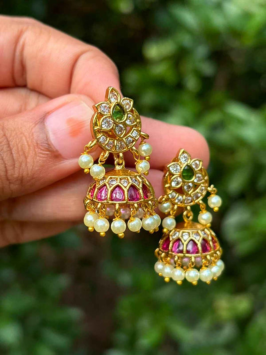 Small size Kemp Stone Jhumka J0011-CO29