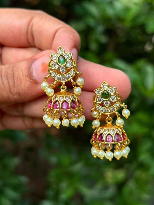 Small size Kemp Stone Jhumka J0011-CO29