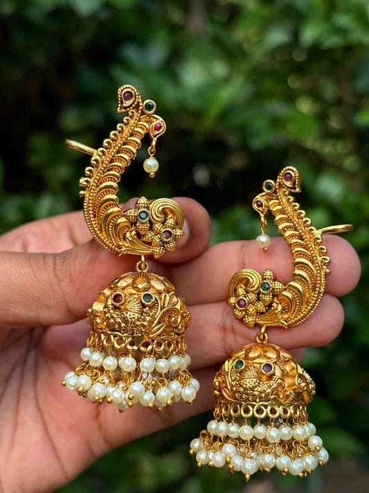 J0010 Ear Cuff Peacock Jhumka