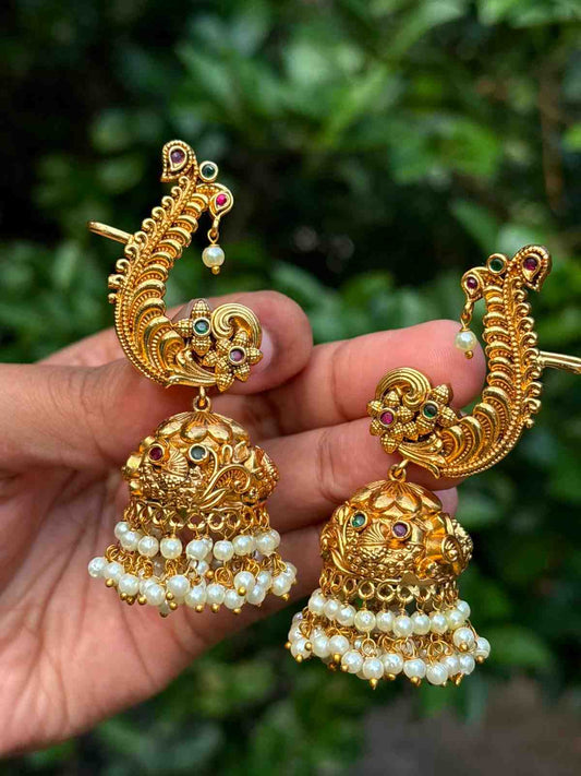 J0010 Ear Cuff Peacock Jhumka