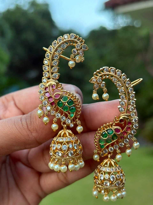 J003 Peacock Earcuff / Bluetooth Jhumka