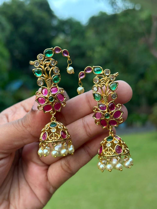 J0022 Floral Earcuff Jhumka