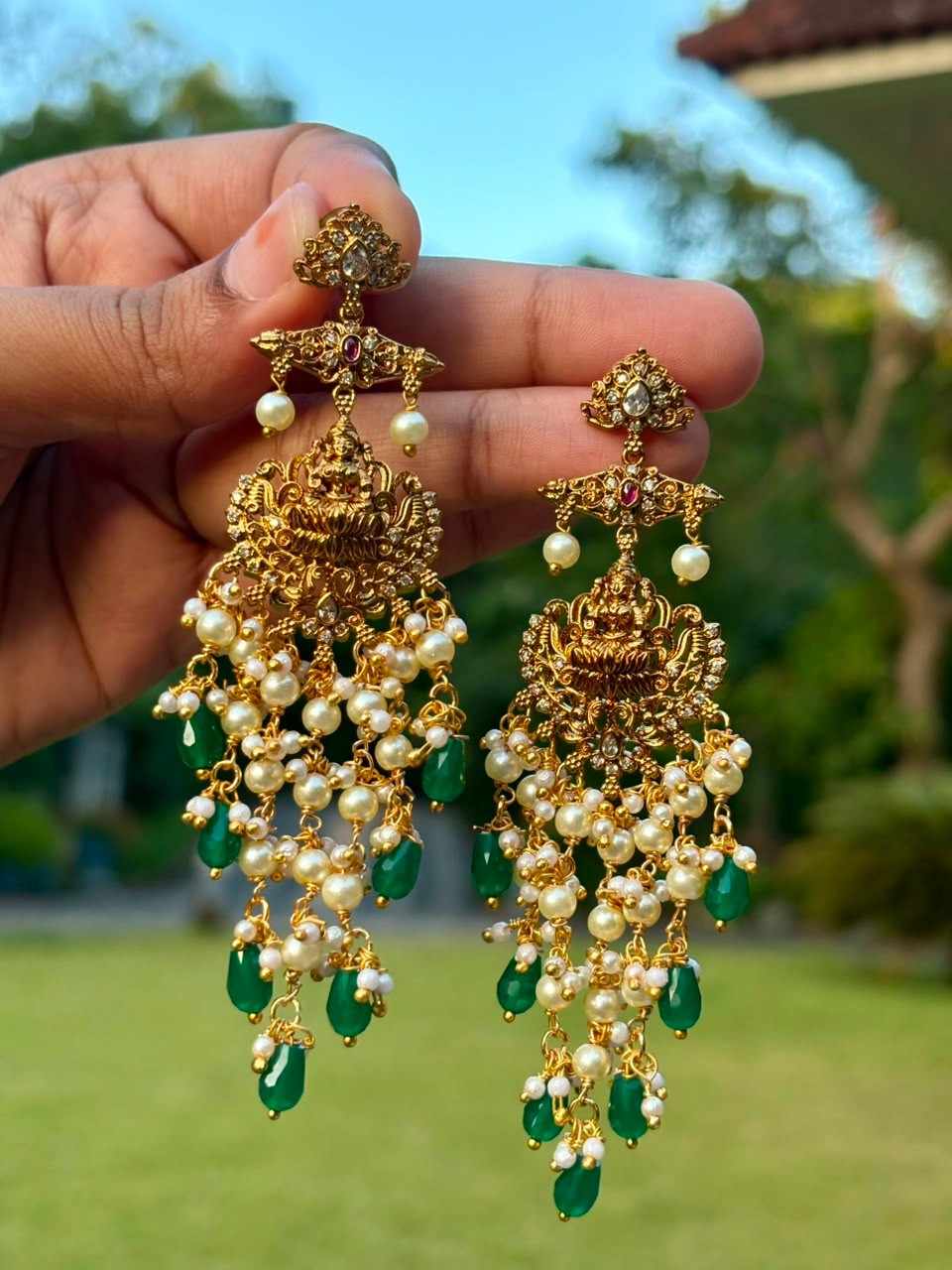 J0030 Lakshmi Lomg Earring