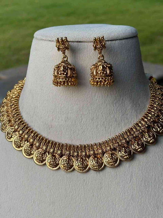 N013 Premium Nagas Nakshi Work Kasu Coin  mala