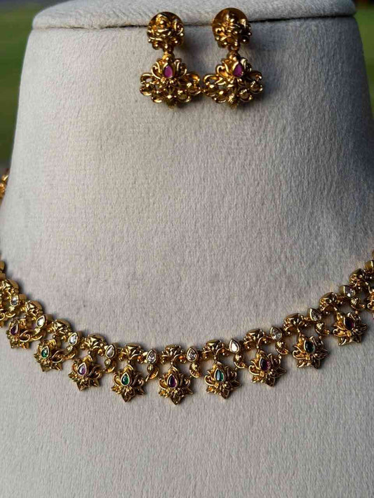 N00125 Lotus necklace minimal necklace