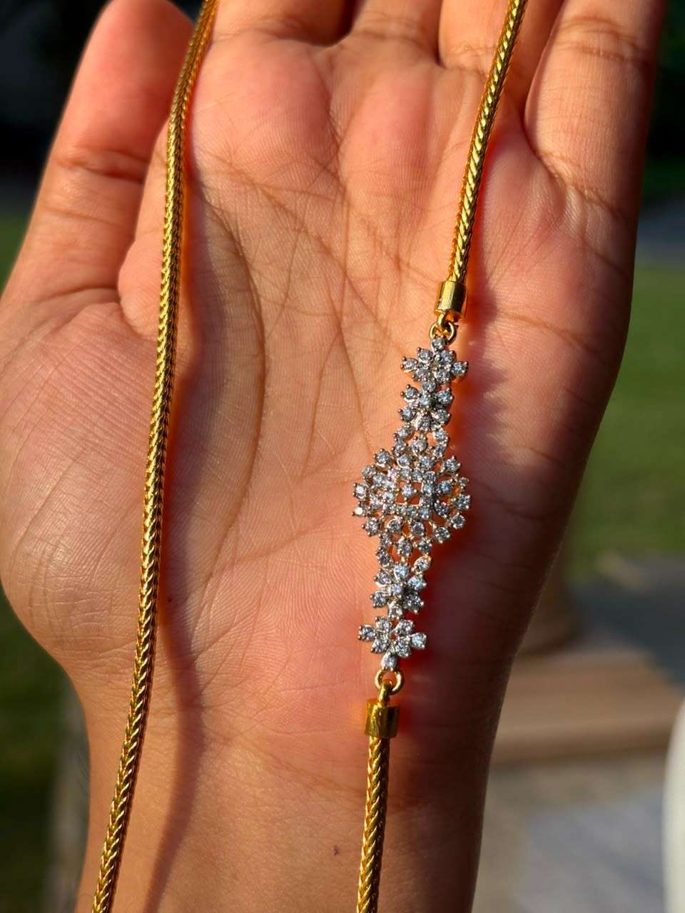 C031 Diamond Mogappu Thali chain 27 inches