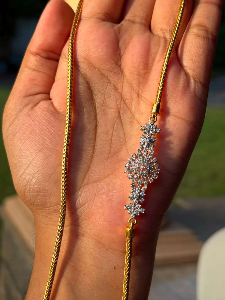 C031 Diamond Mogappu Thali chain 27 inches