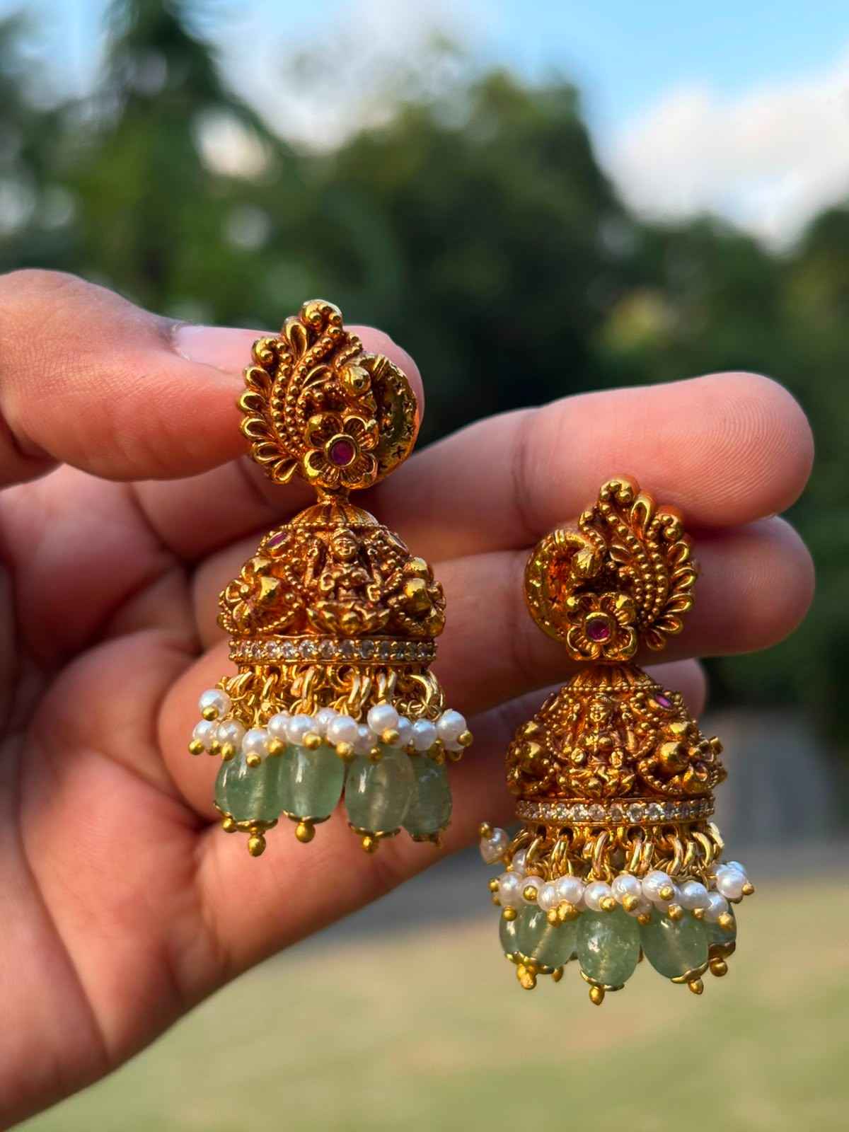 J0037 Premium Quality  Peacock jhumka