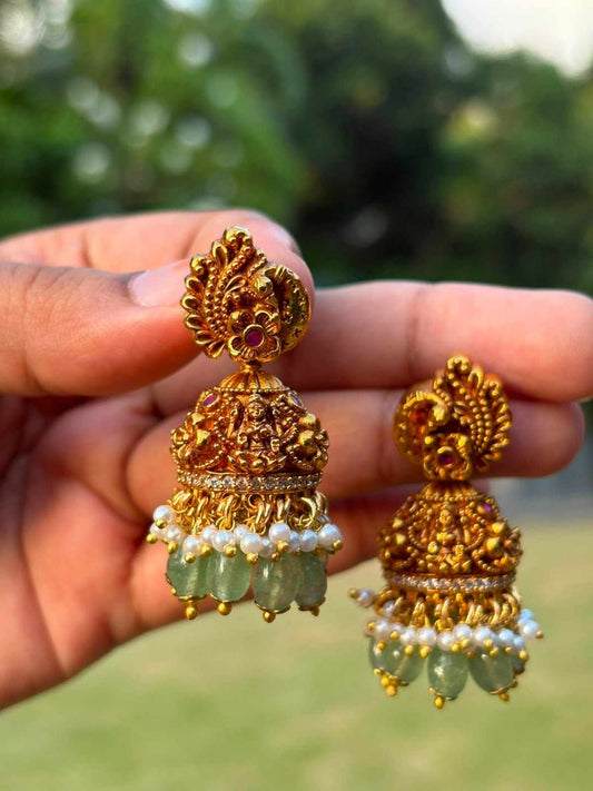J0037 Premium Quality  Peacock jhumka