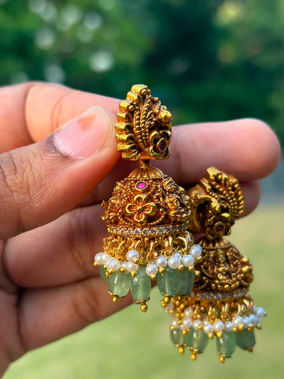 J0037 Premium Quality  Peacock jhumka