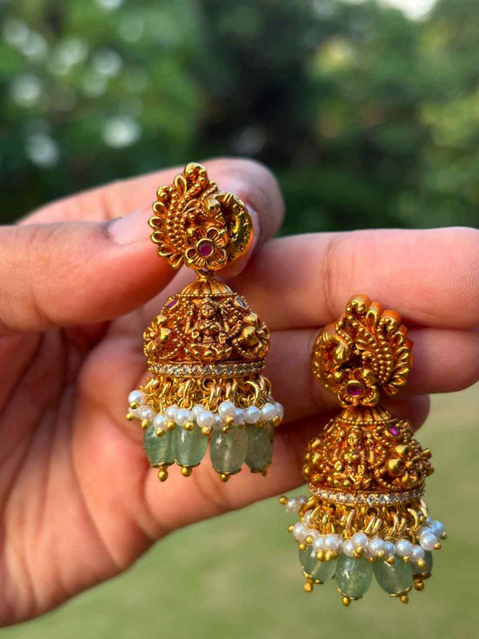 J0037 Premium Quality  Peacock jhumka