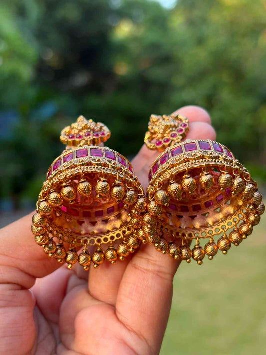 J0242 Premium Bridal Lakshmi Jhumka