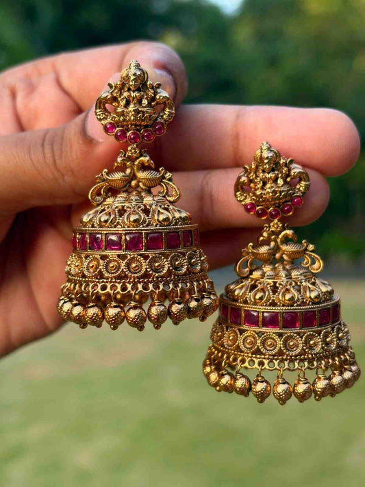 J0242 Premium Bridal Lakshmi Jhumka