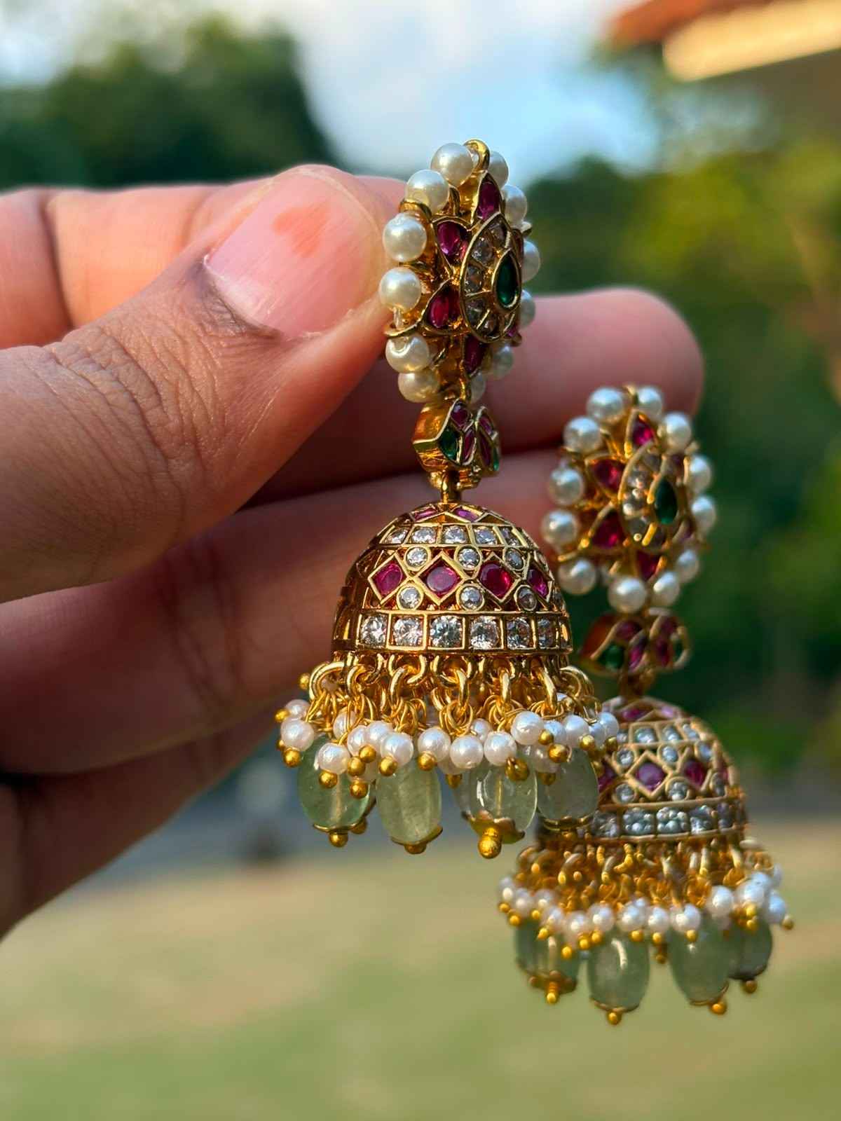 J0063 Bridal Stone Jhumka stones