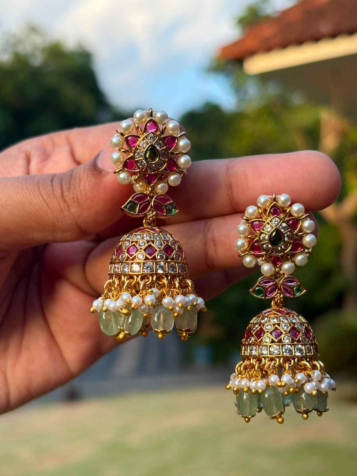 J0063 Bridal Stone Jhumka stones