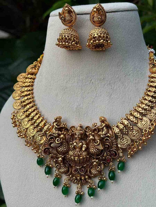 N0196 Traditional Lakshmi Coin kasu Antique necklace