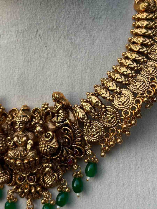 N0196 Traditional Lakshmi Coin kasu Antique necklace