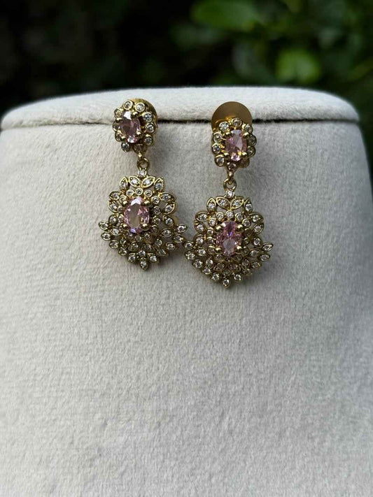N0333 Statement Baby pink Stone Necklace