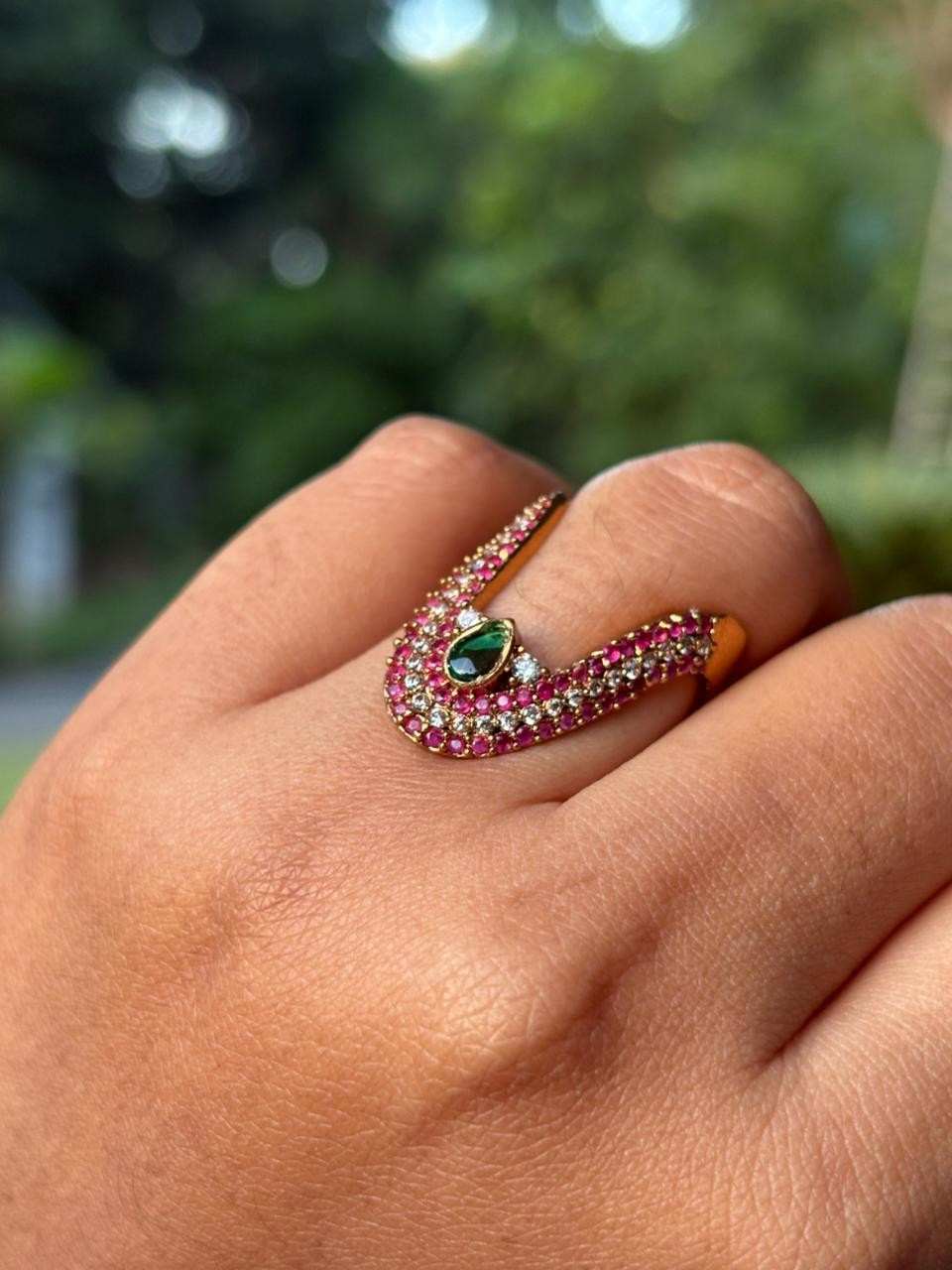 R0005 Red Stone Vangi Ring