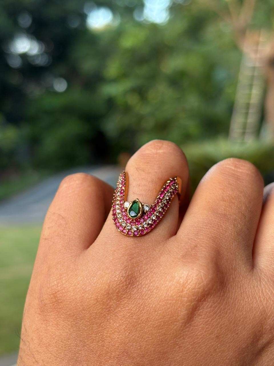 R0005 Red Stone Vangi Ring