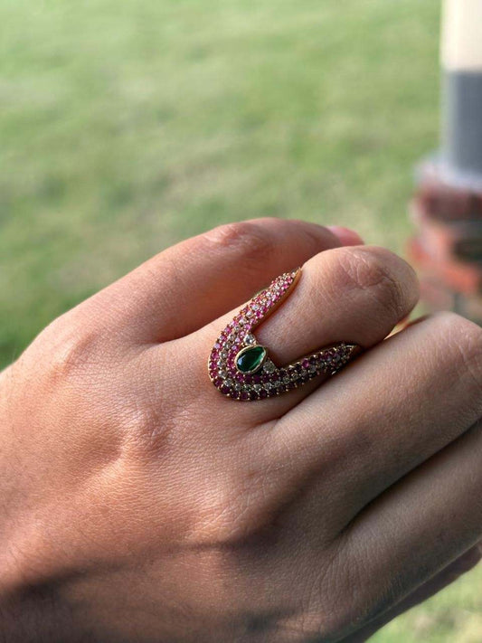 R0005 Red Stone Vangi Ring
