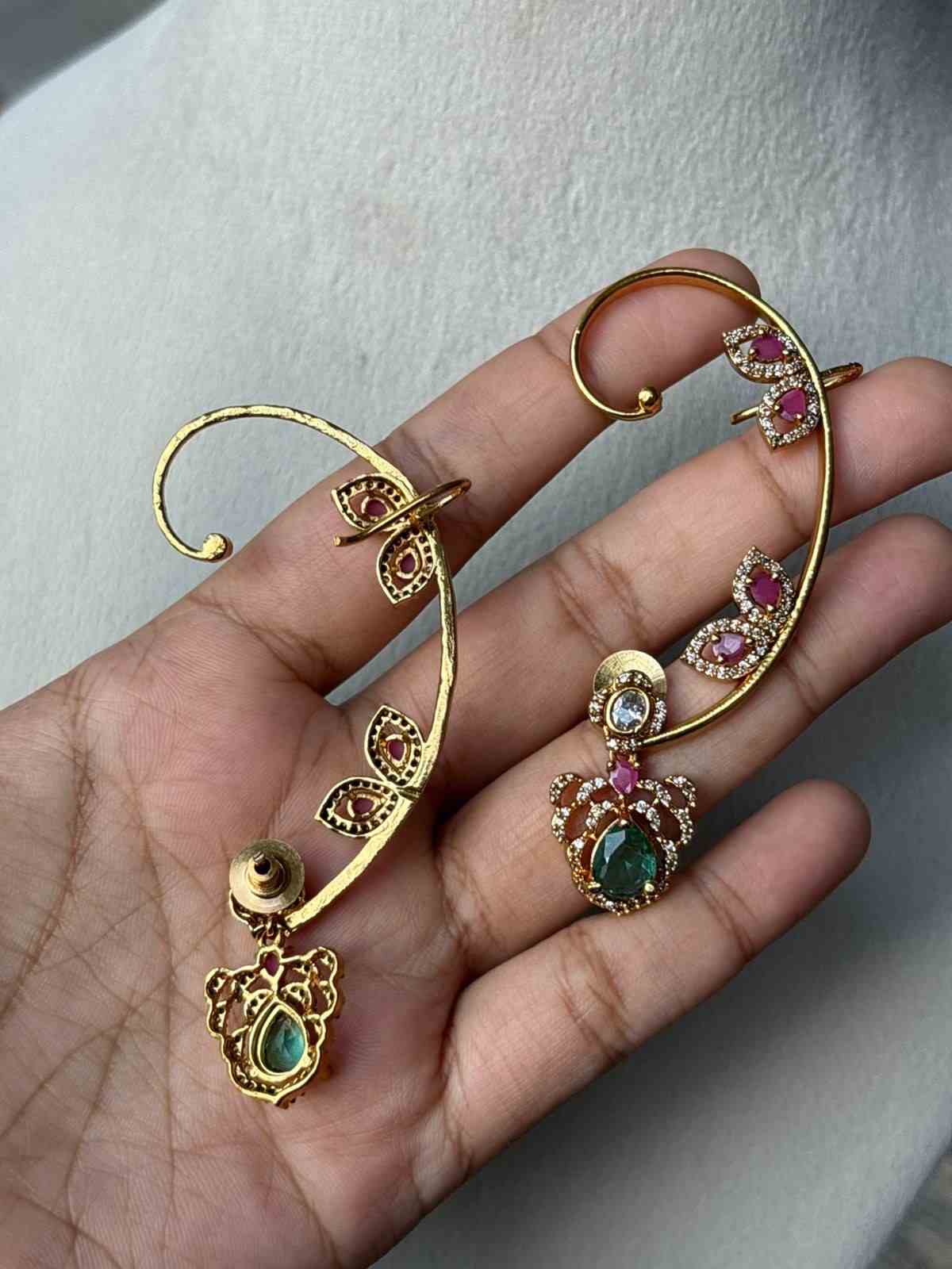 J0225 Floral Ear cuff Earrings