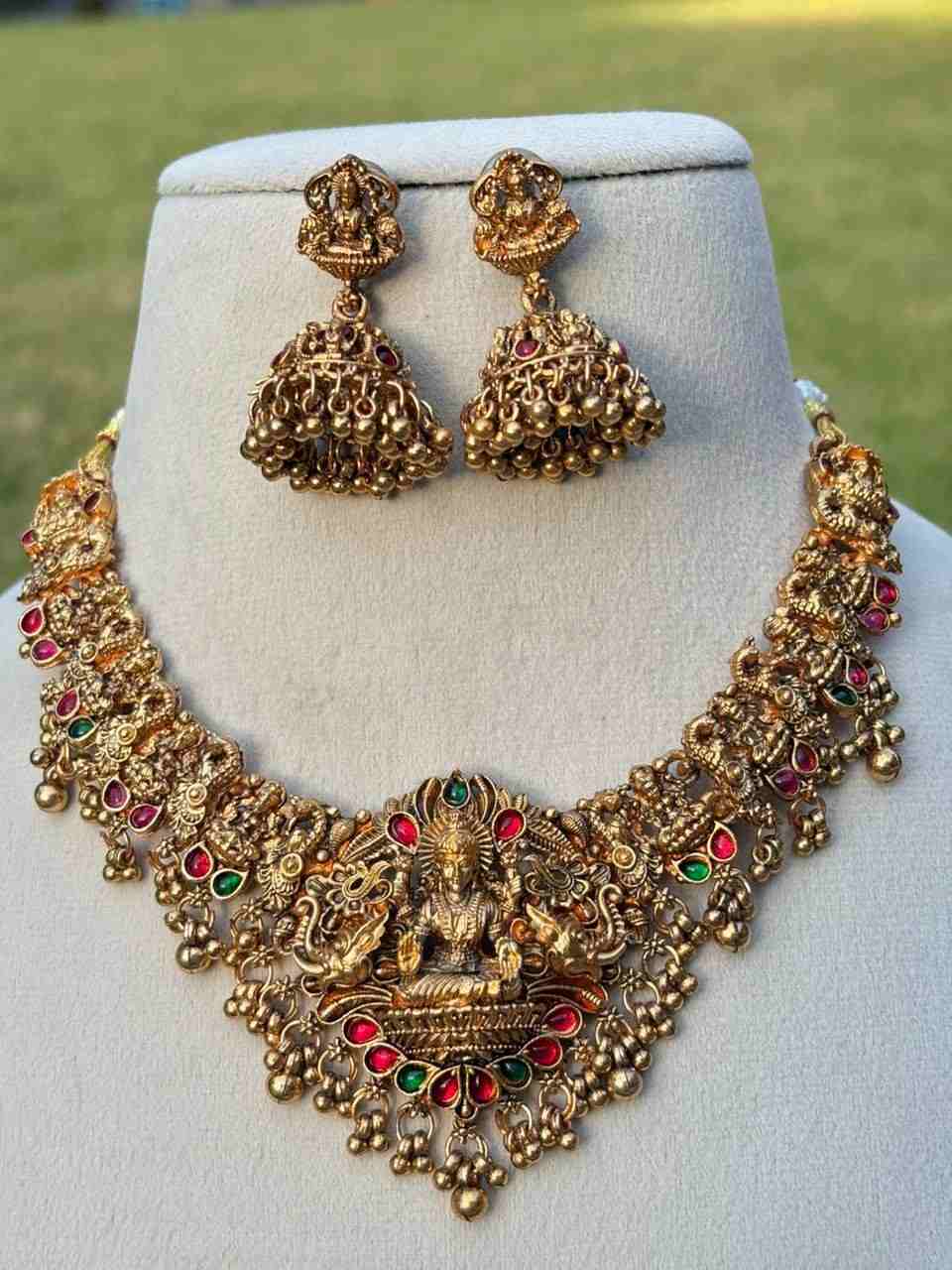 N0279 Matte finish Lakshmi Necklace