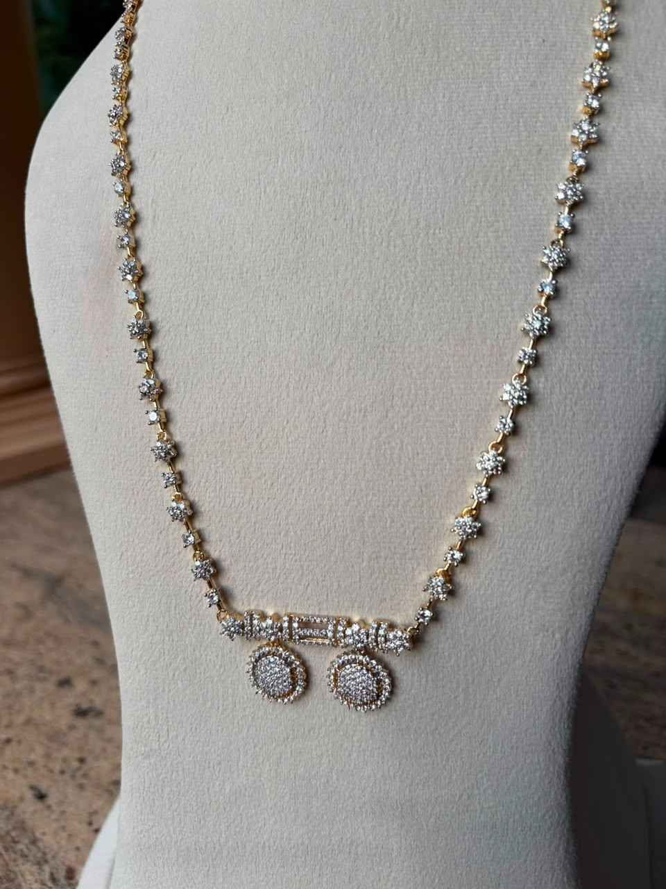 C032 Diamond Thali Chain 28 inches Dual tone GJ Polish