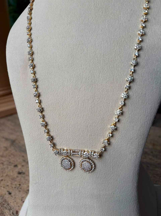 C032 Diamond Thali Chain 28 inches Dual tone GJ Polish