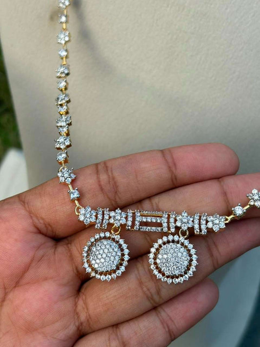 C032 Diamond Thali Chain 28 inches Dual tone GJ Polish