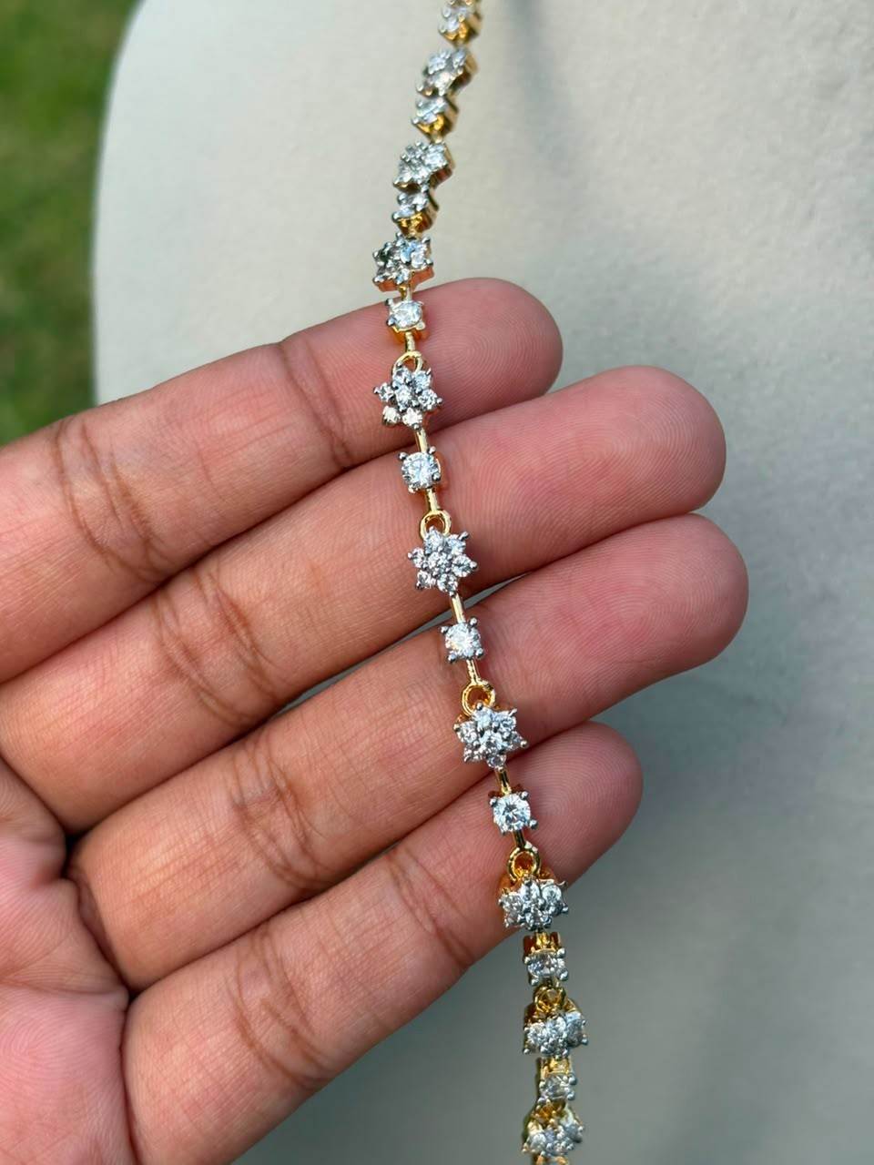 C032 Diamond Thali Chain 28 inches Dual tone GJ Polish
