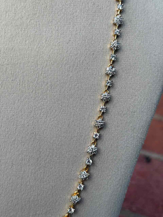 C032 Diamond Thali Chain 28 inches Dual tone GJ Polish