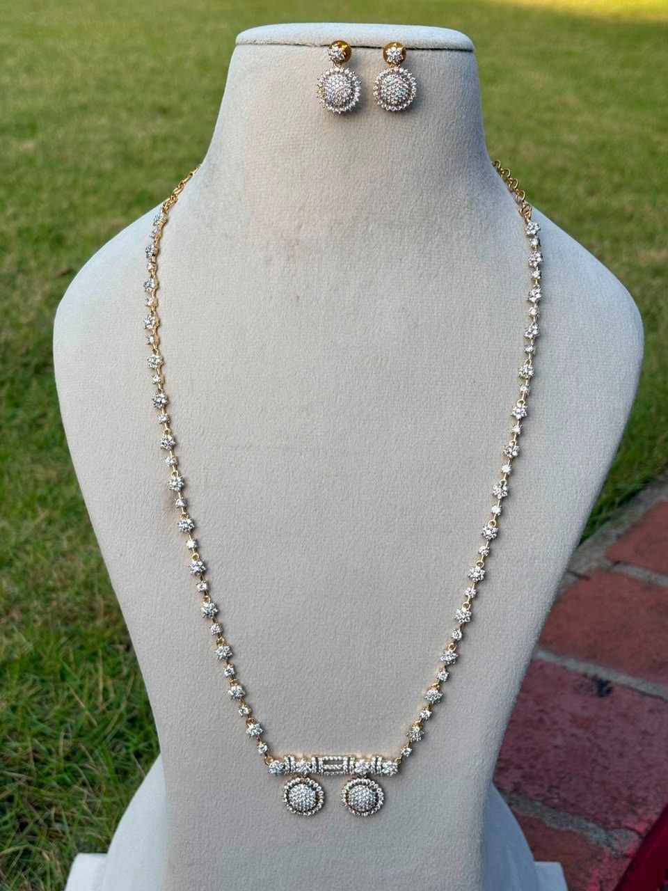 C032 Diamond Thali Chain 28 inches Dual tone GJ Polish