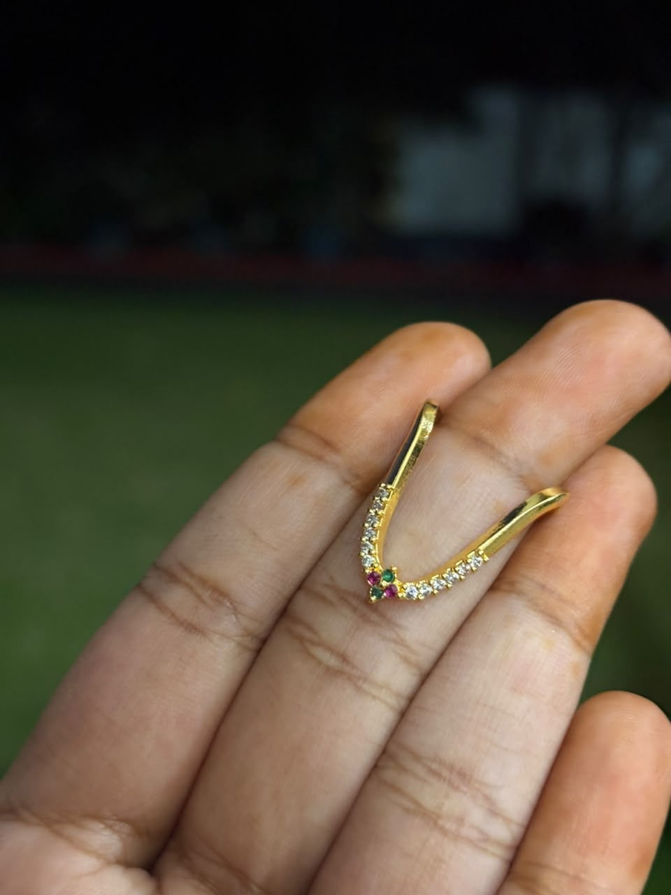 R0012 flower stone vangi ring