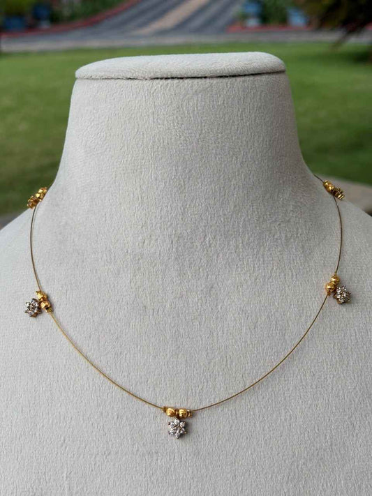 IN020 Flower white stone Pendent Invisible chain