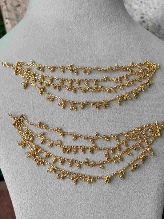 EC026 Premium 4 layer Gold Bead Ear chain