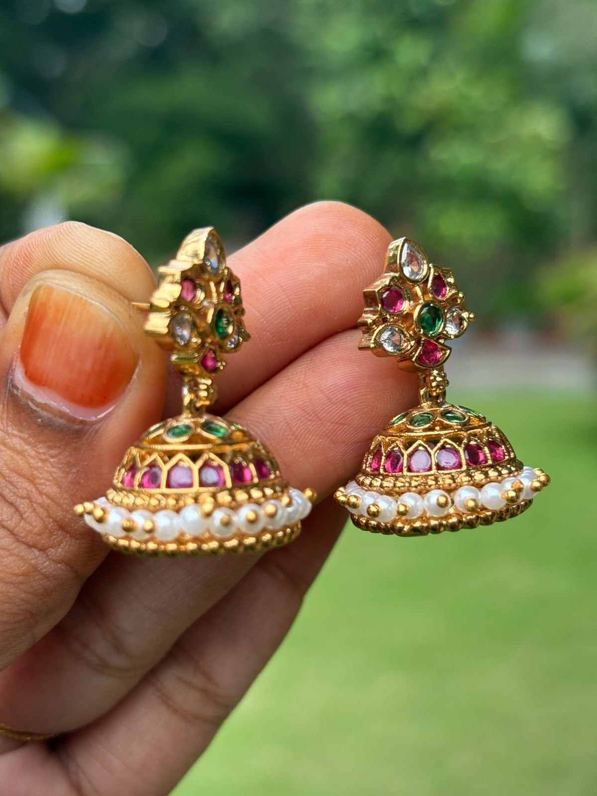 J0234 Traditional 80 s Small Size jhumka pin type PUSH BACK jhumka
